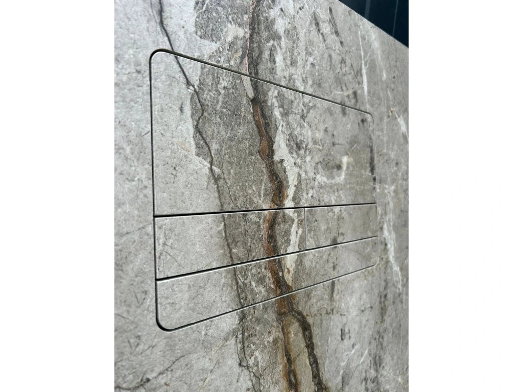 Ukryty przycisk spłukujący WC EasyToTile – TECE SIDE Okrągła krawędź (z szablonem montażowym)