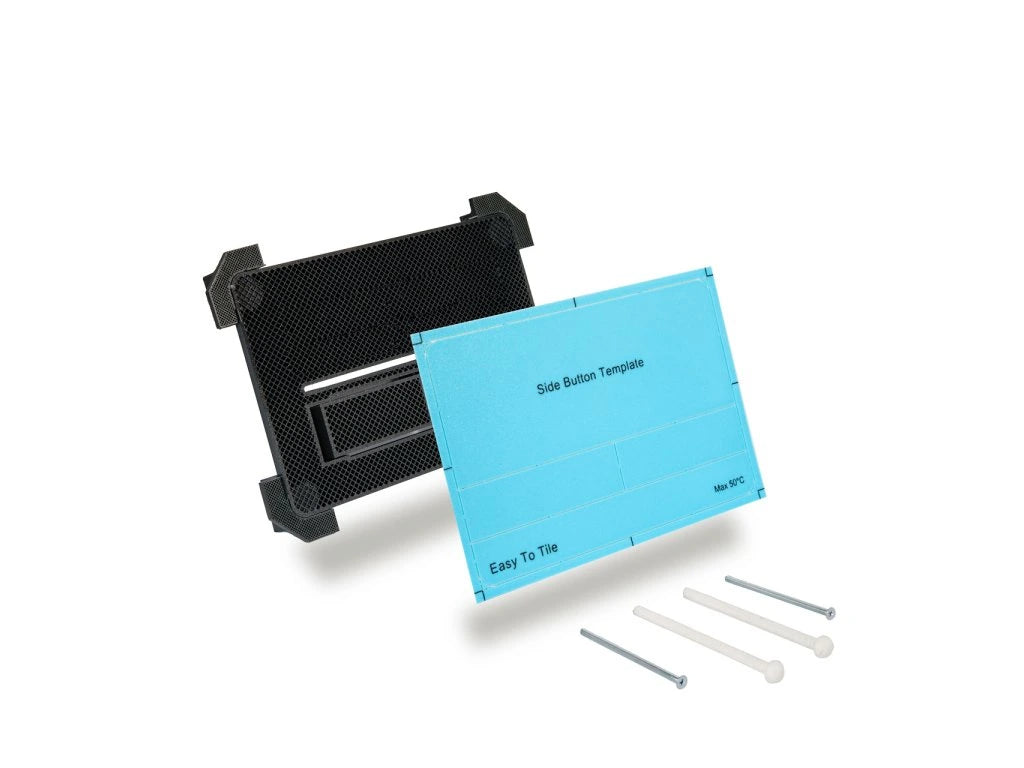 Ukryty przycisk spłukujący WC EasyToTile – TECE SIDE Okrągła krawędź (z szablonem montażowym)