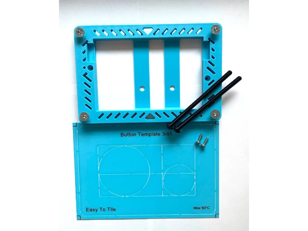 Ukryty przycisk spłukujący WC EasyToTile – Geberit Delta Okrągły Brzeg (3-w-1 Otwór)