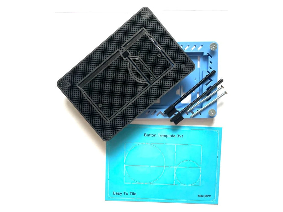 Ukryty przycisk spłukujący WC EasyToTile – TECE (3-w-1 wycięcie)