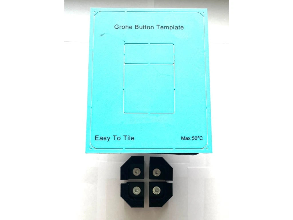 Ukryty przycisk spłukujący WC EasyToTile – Grohe Okrągły Brzeg (z Szablonem Montażowym)