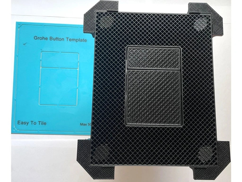 Ukryty przycisk spłukujący WC EasyToTile – Grohe Straight Edge (z szablonem montażowym)