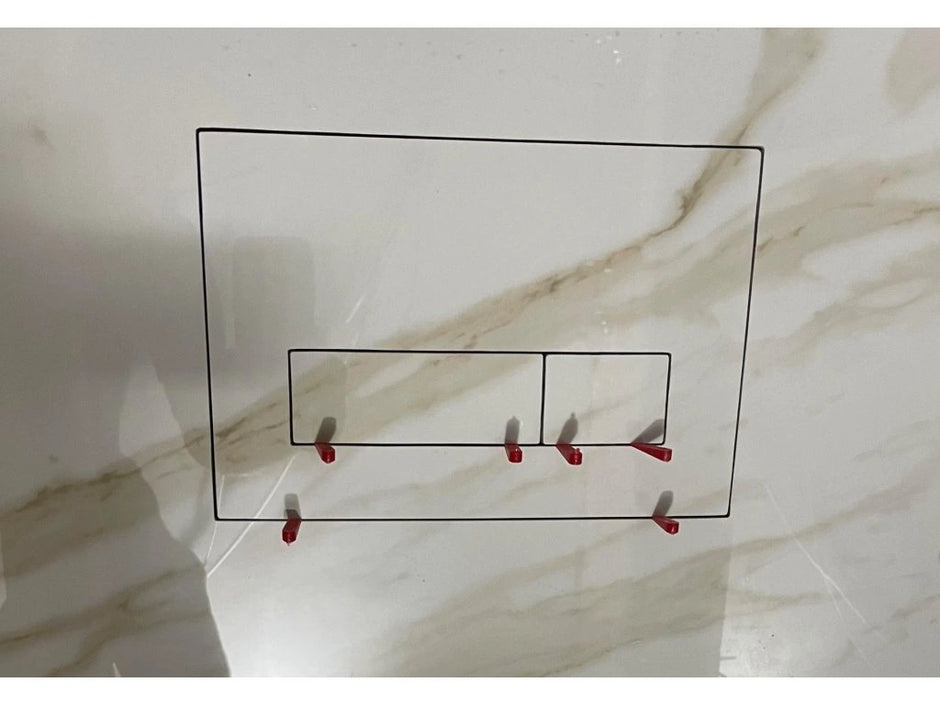 Ukryty przycisk spłukujący WC EasyToTile – Pucci (3-w-1 wycięcie)