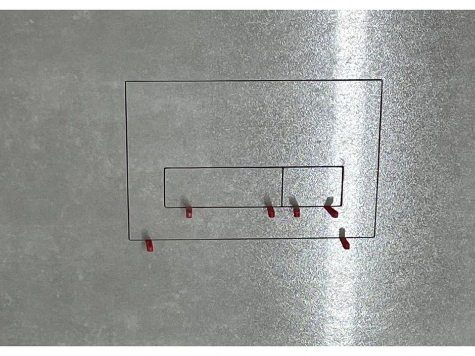Ukryty przycisk spłukujący WC EasyToTile – Pucci (3-w-1 wycięcie)