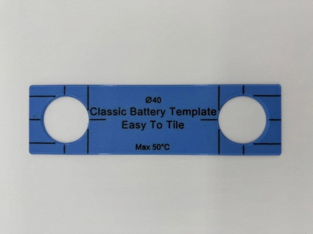 Шаблон кнопки смыва унитаза EasyToTile – Classic Battery (6 × 21,5 см)