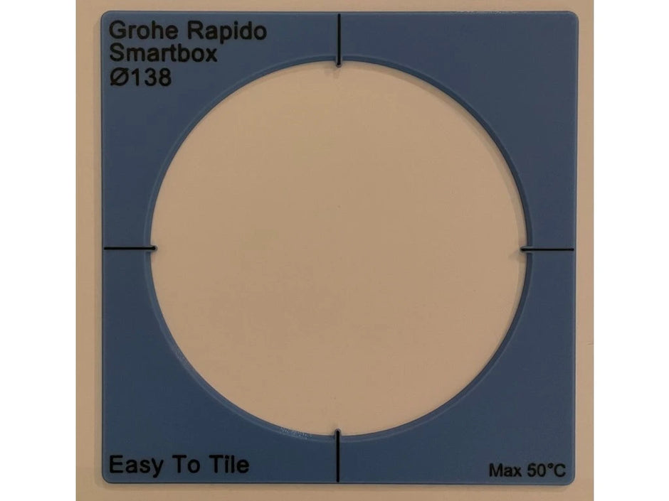Szablon montażowy EasyToTile – Grohe Rapido SmartBox Ø 138 mm (18 × 18 cm)