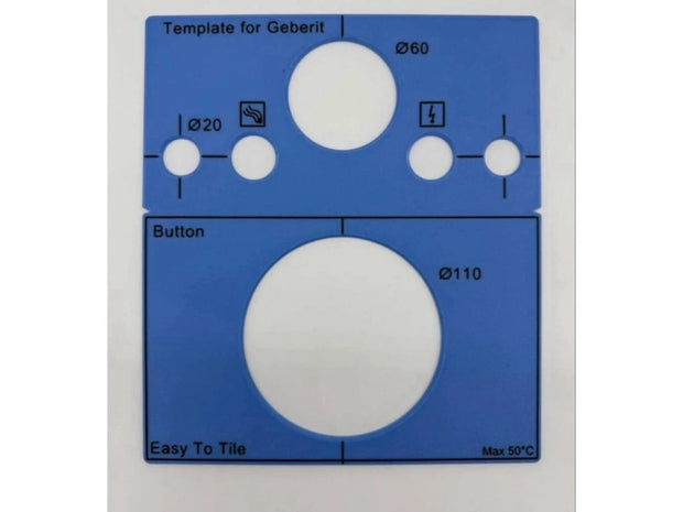 Szablon montażowy przycisku spłukującego WC EasyToTile – Geberit / Classic Geberit (22 × 25 cm)